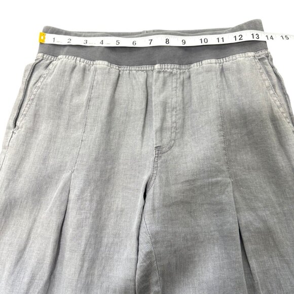 XCVI Women's Gray Cropped Pants 100% Linen Pull On Size XS - Picture 4 of 8
